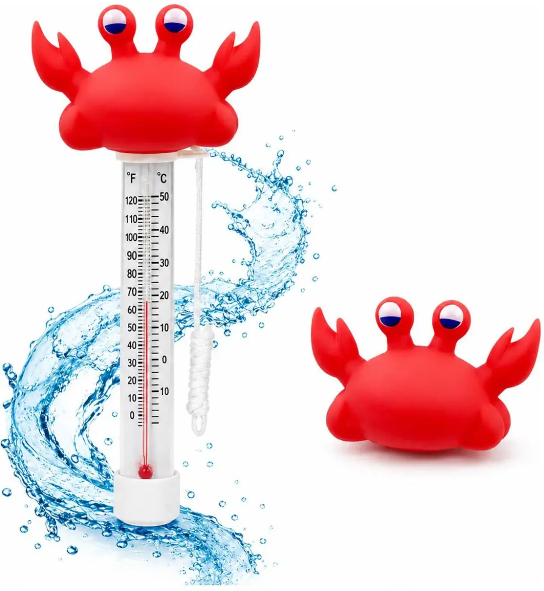 Bellatio Design Funny Krab Zwembadthermometer