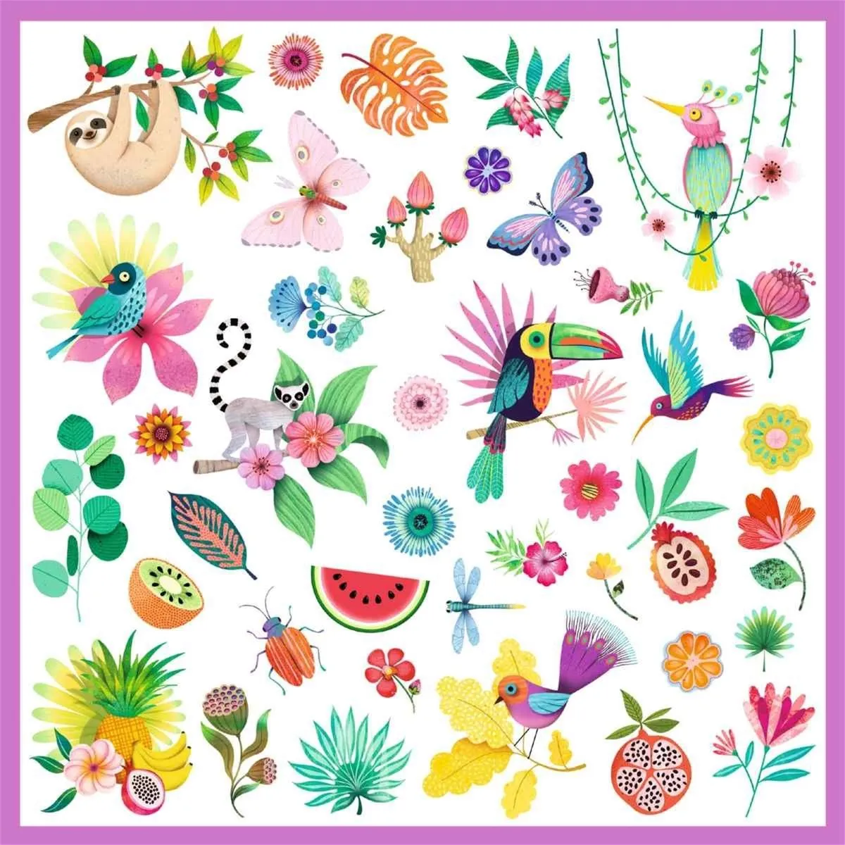Djeco Stickers Paradijs - 4 Vellen Multi