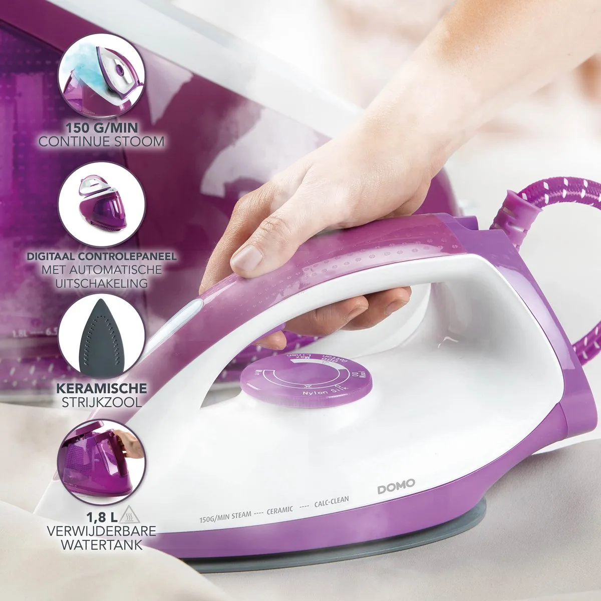 Domo DO7115S Stoomcentrale 2400W - 1,8L - Violet/Wit