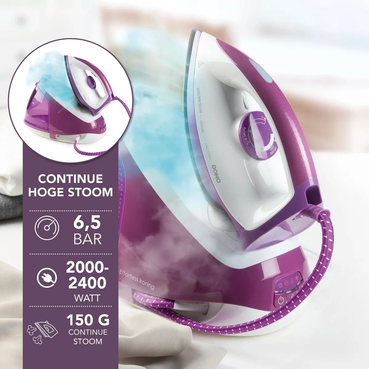 Domo DO7115S Stoomcentrale 2400W - 1,8L - Violet/Wit