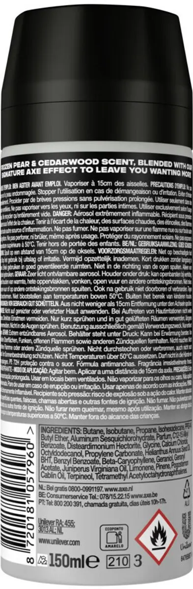 Axe Deodorant Spray Black 150ml - 20 Stuks - Citroen & Munt