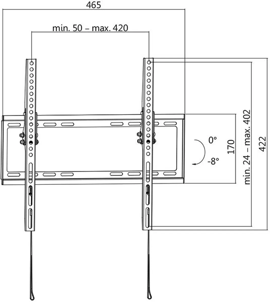 Logilink Muurbeugel BP0010 VESA 400x400 - 32-55" Transparent