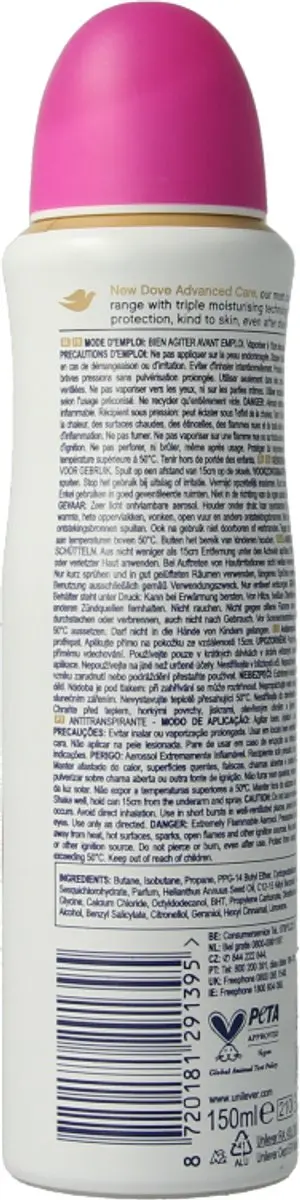 Dove Deospray Acai Bes & Waterlelie 150ml - afbeelding 3 van 6