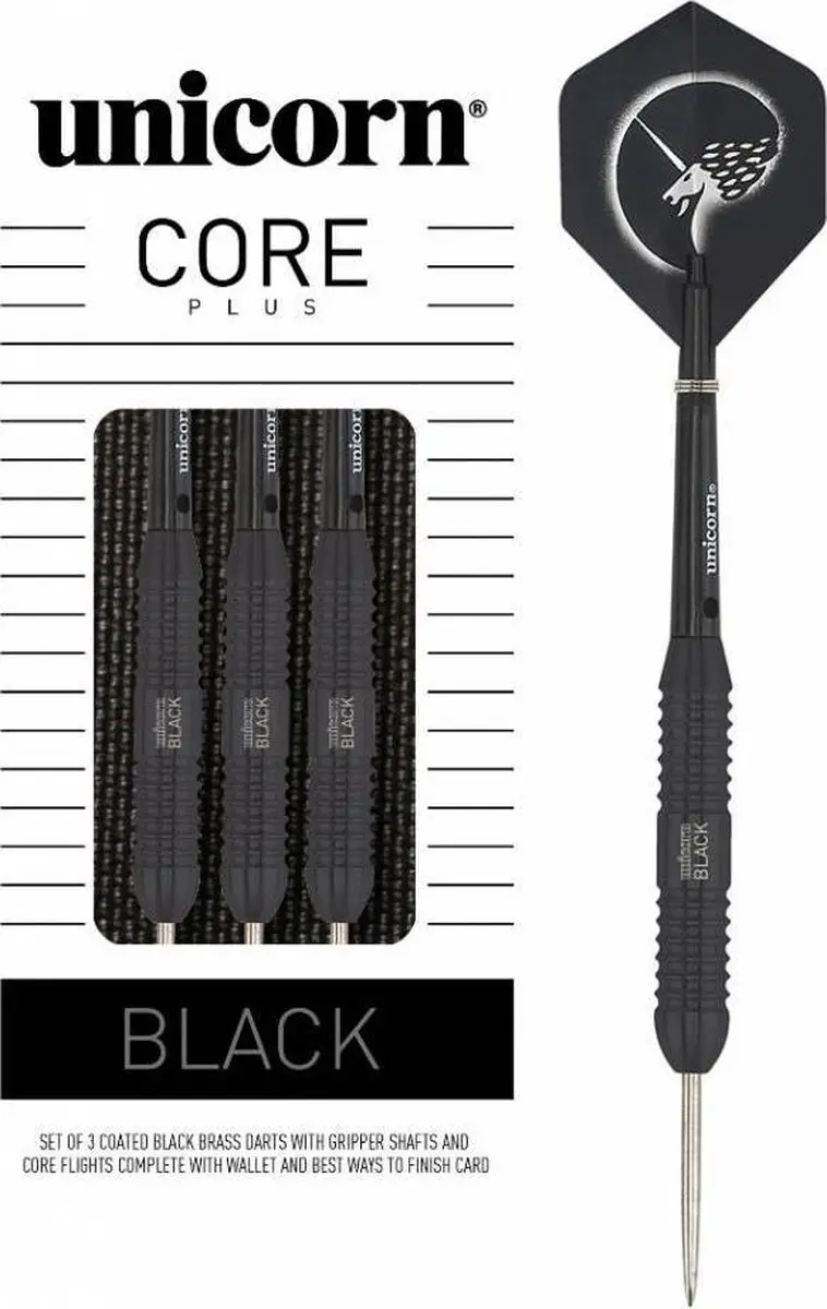 Unicorn Core Plus Black Brass Dartpijlen - 3 Stuks