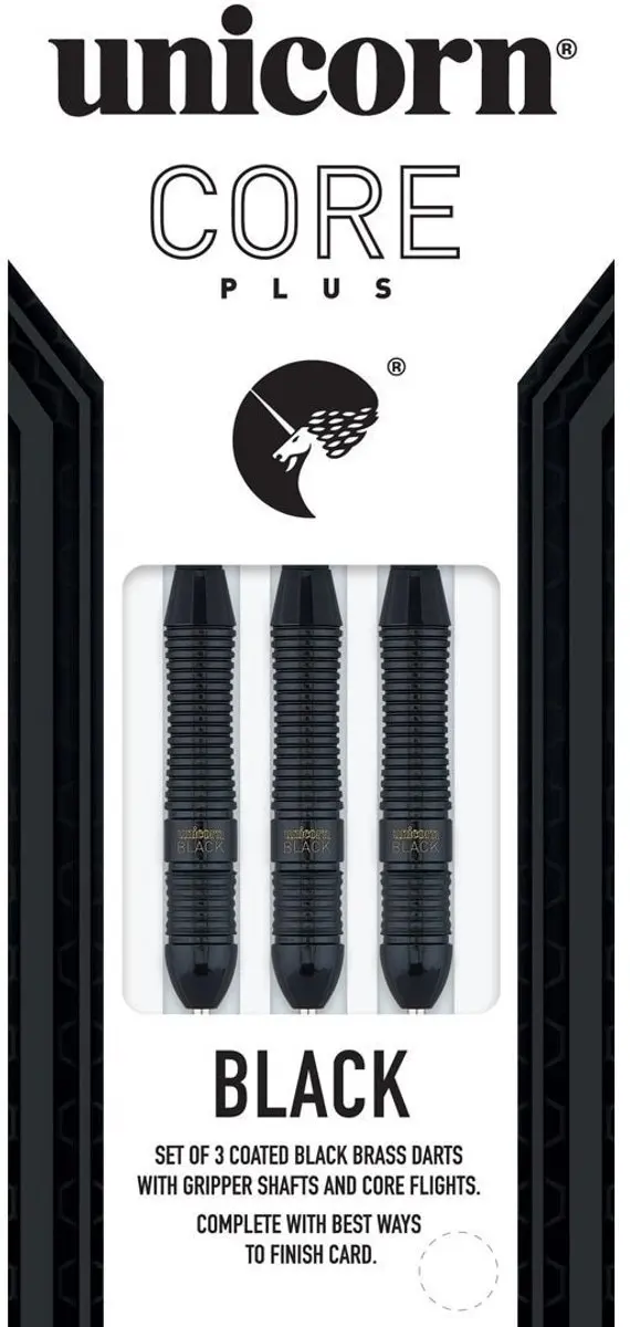Unicorn Core Plus Black Brass Dartpijlen - 3 Stuks