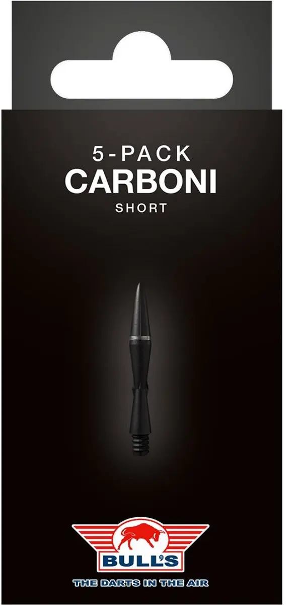 Bull's Carboni Shaft Short + Ring 5 Stuks - Zwart
