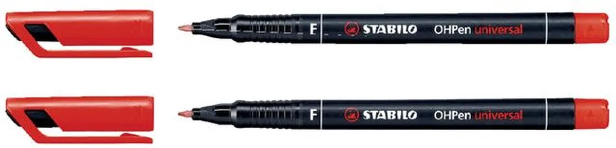 STABILO OHpen Permanent Viltstift 0.7mm Rood - 10 Stuks