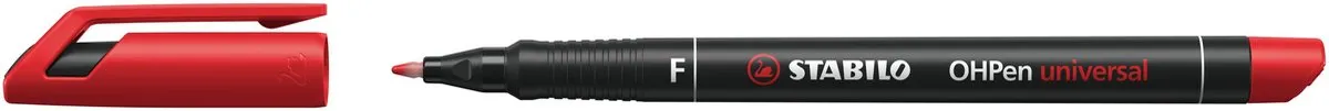 STABILO OHpen Permanent Viltstift 0.7mm Rood - 10 Stuks
