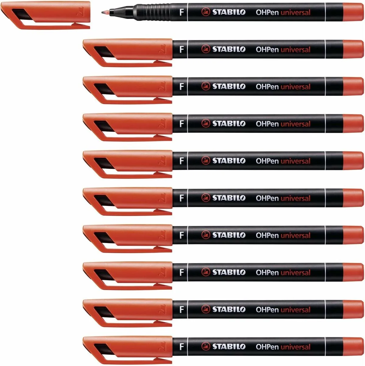 STABILO OHpen Permanent Viltstift 0.7mm Rood - 10 Stuks - afbeelding 6 van 6