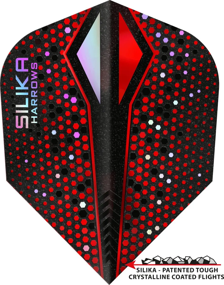 Harrows Silika X Color Shift HF5142 Dart Flights - 3 Stuks - Rood/Zwart