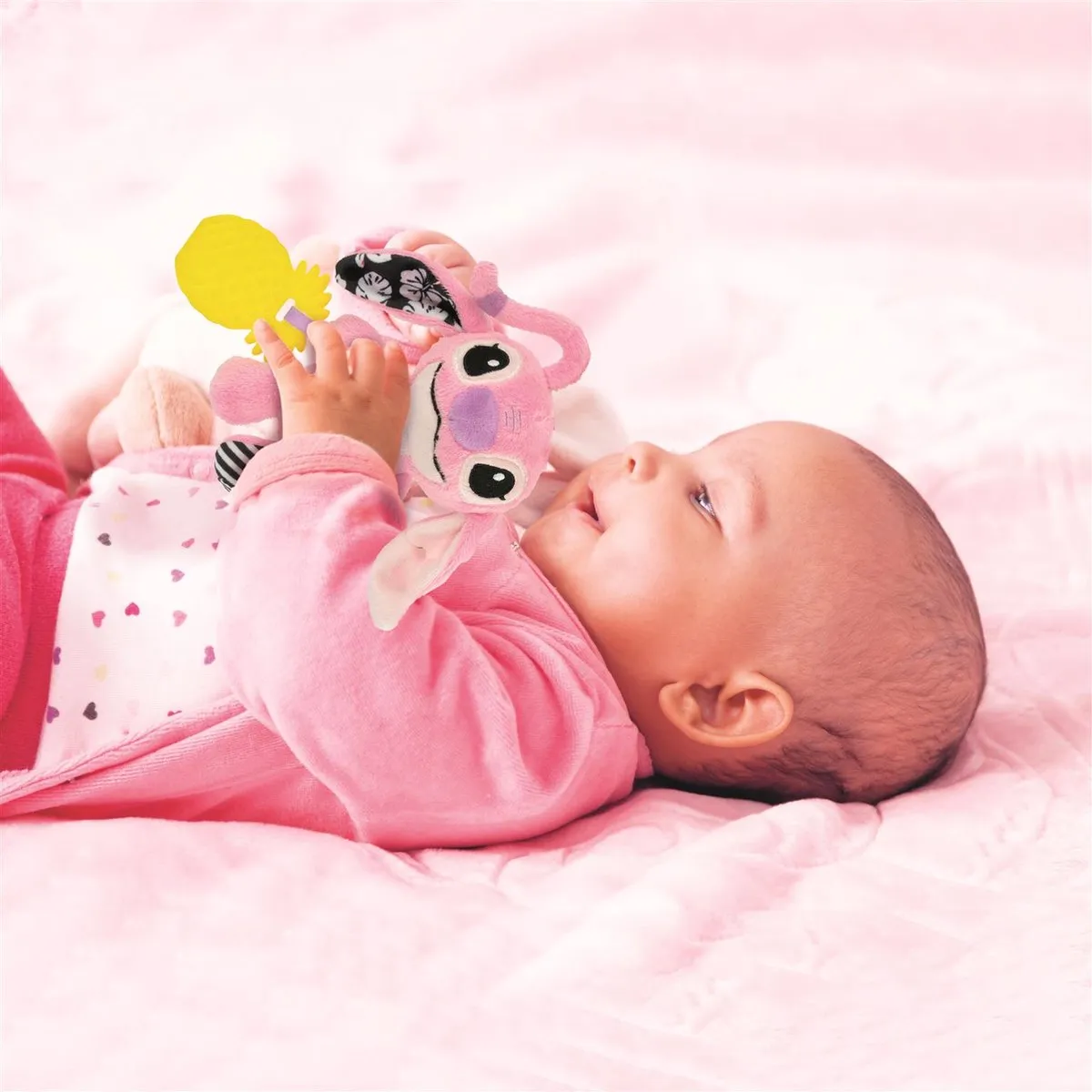 Clementoni Stitch Knuffel Angel - Roze - Met Bijtring
