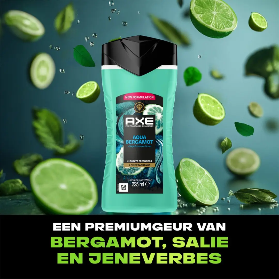 Axe Fine Fragrance Douchegel Aqua Bergamot - 6x225ml - afbeelding 4 van 6