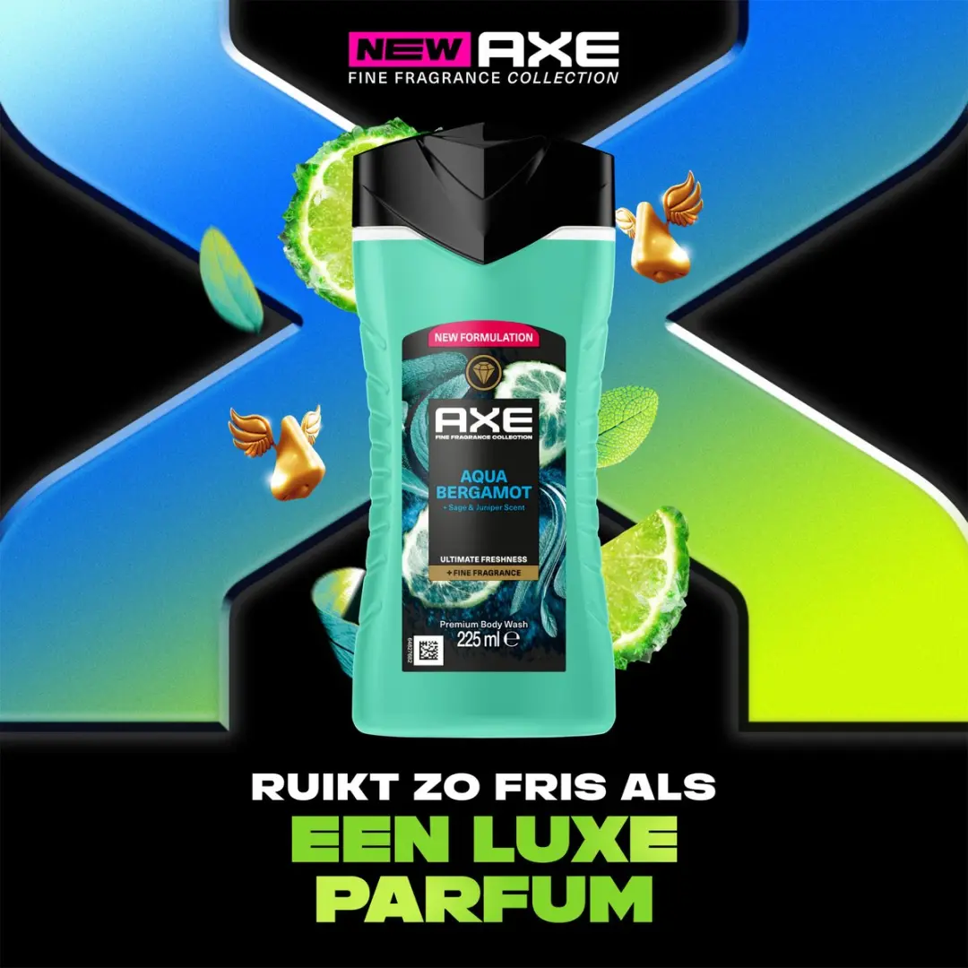 Axe Fine Fragrance Douchegel Aqua Bergamot - 6x225ml - afbeelding 3 van 6