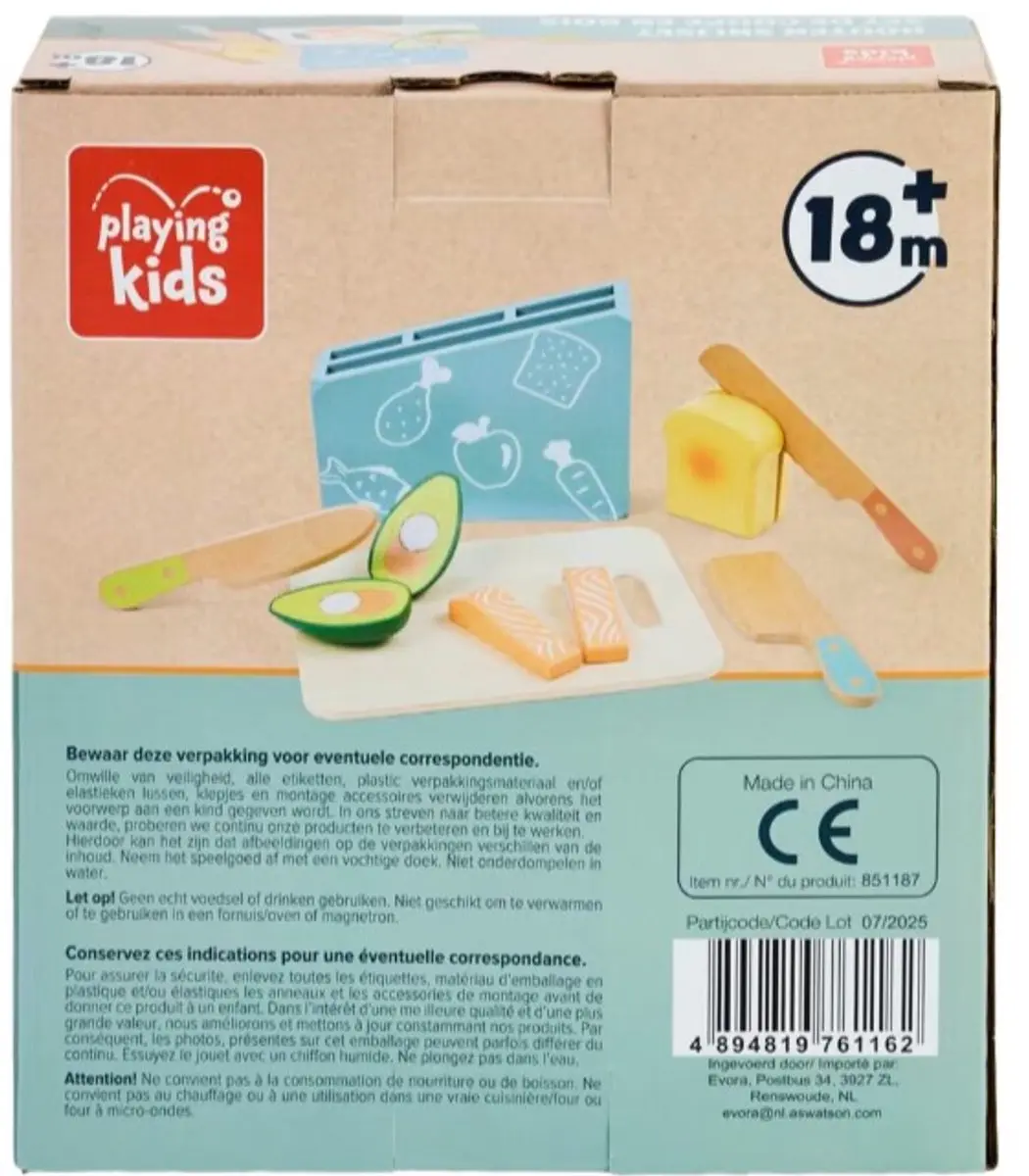 Playing Kids Houten Snijset 11-delig - Multicolor