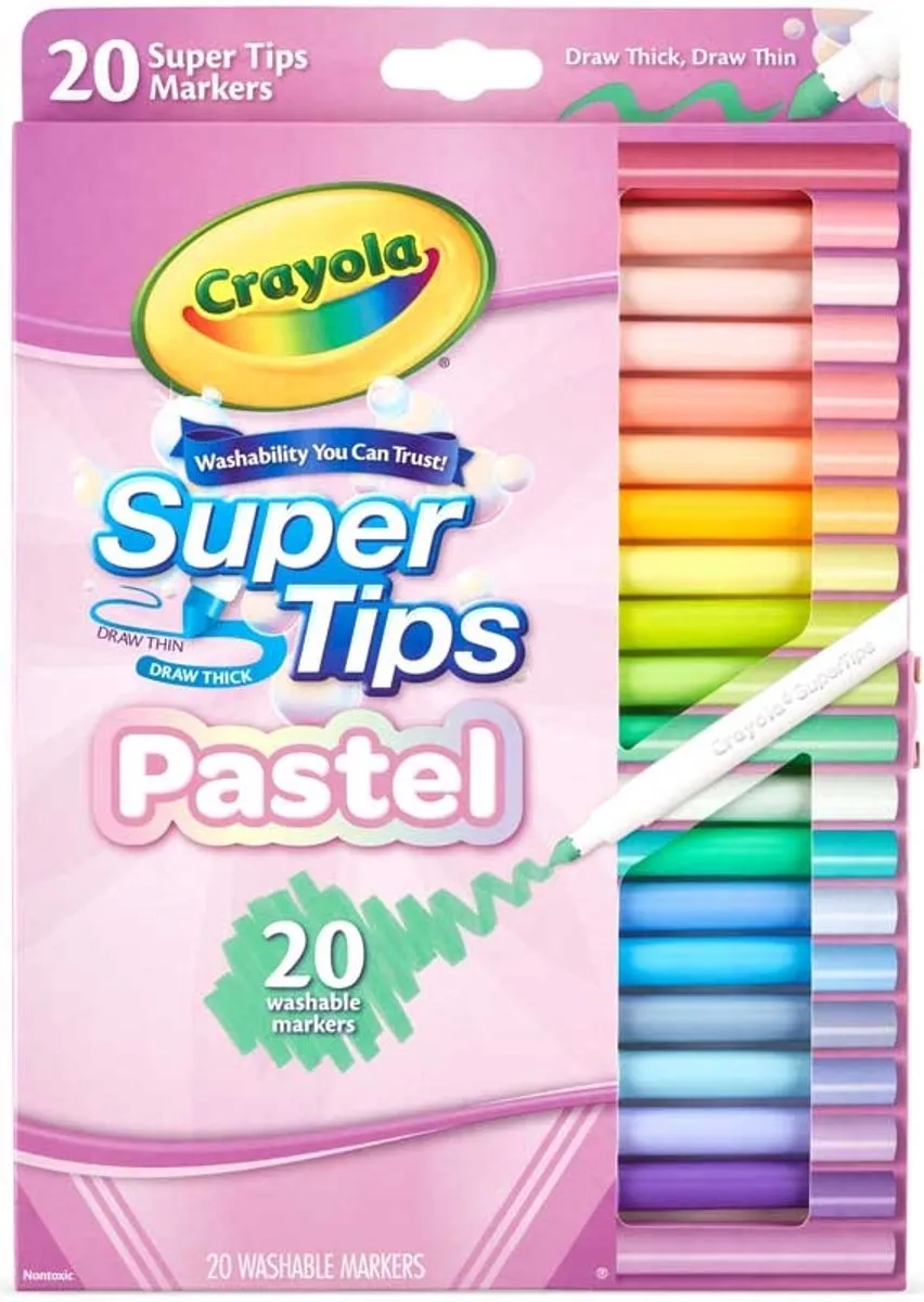 Crayola Afwasbare Viltstiften Pastel - 20 Stuks