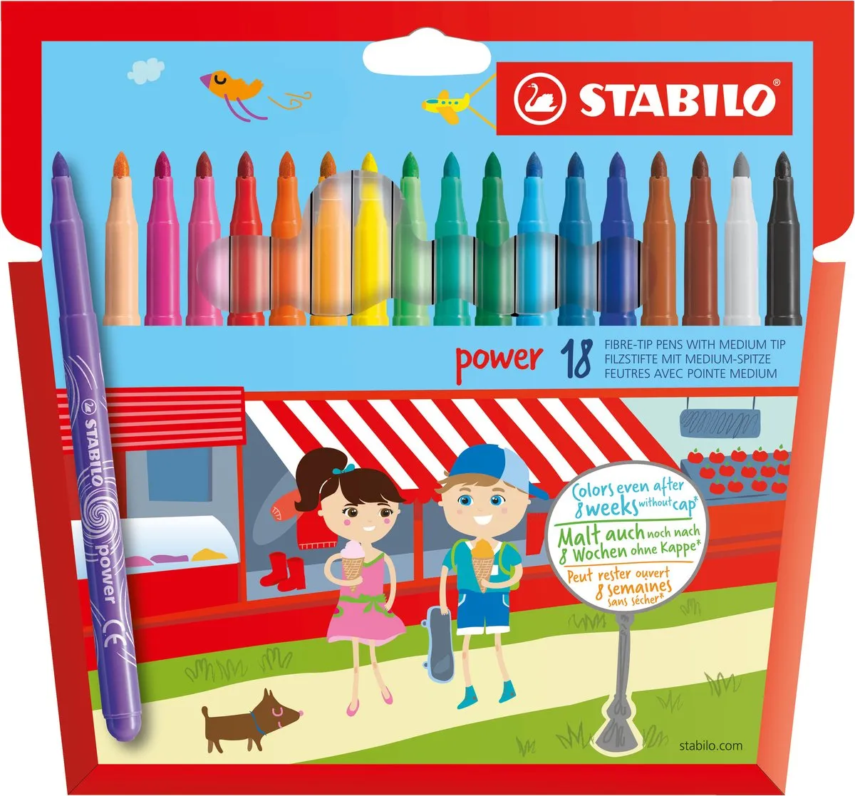 STABILO Power Viltstift - 18 Kleuren Meerkleurig