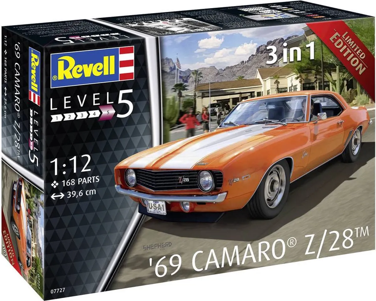 Revell 07727 '69 Chevrolet Camaro Modelbouwpakket - 1:12 - 168 Onderdelen - Multi