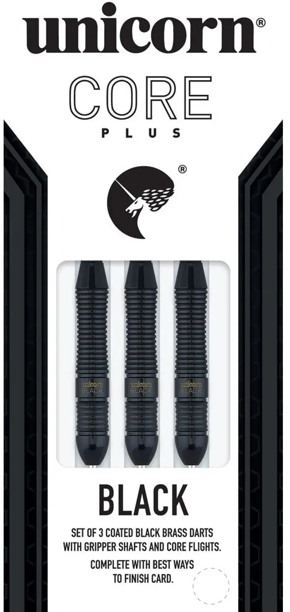 Unicorn Core Plus Black Brass Dartpijlen - 3 Stuks