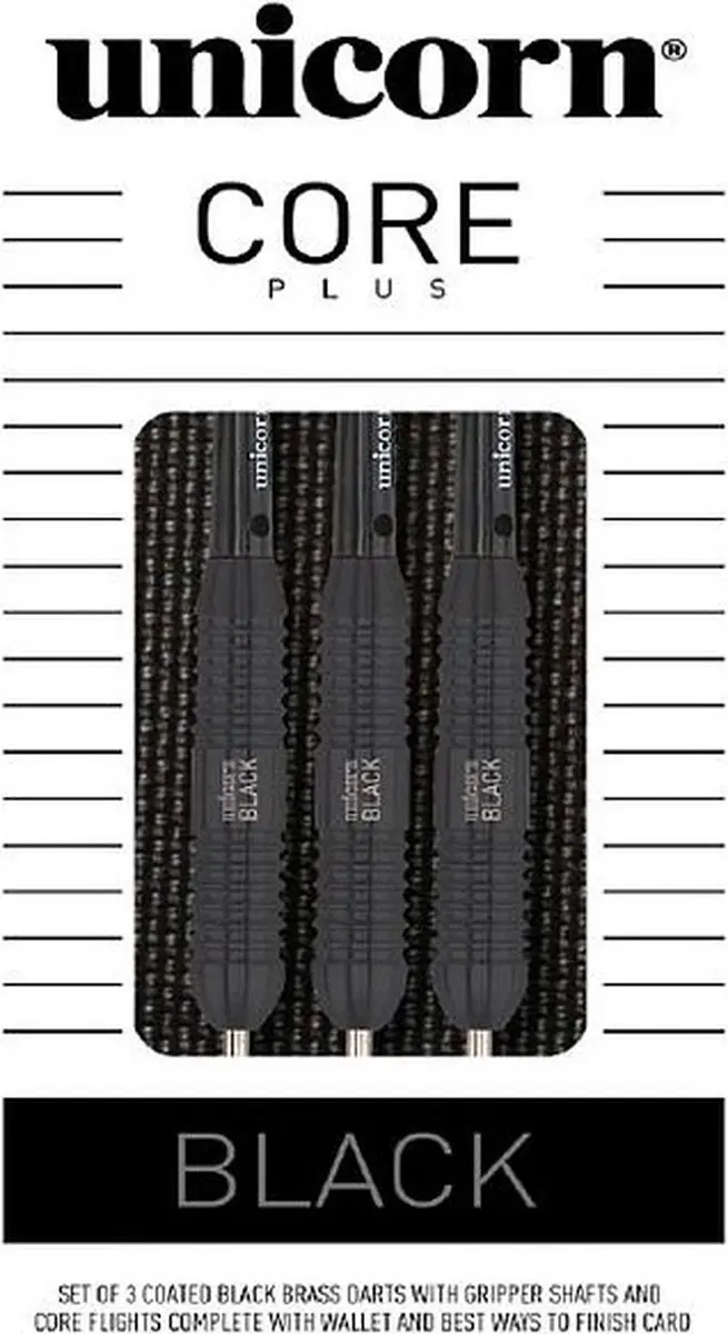 Unicorn Core Plus Black Brass Dartpijlen - 3 Stuks