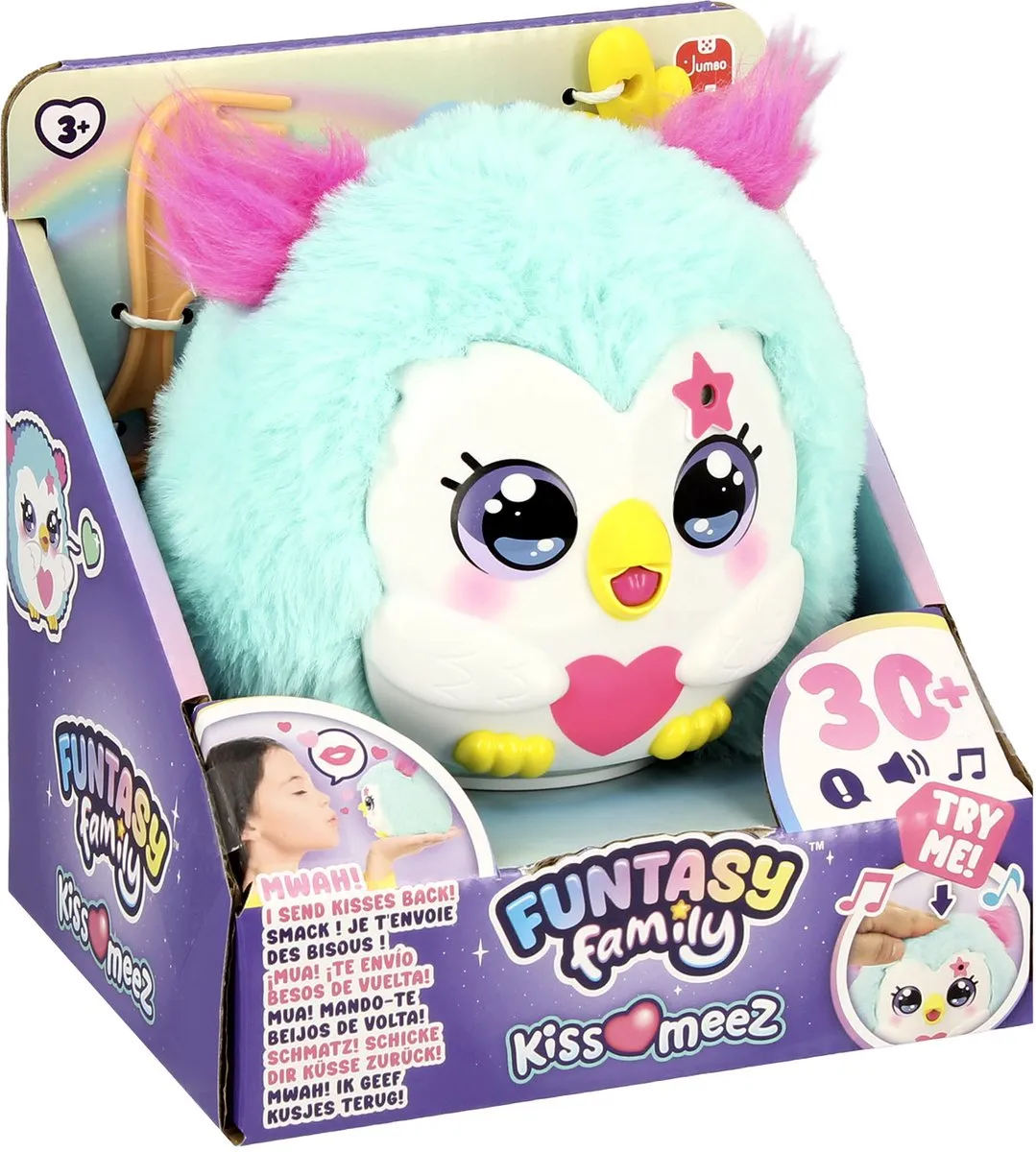 Jumbo Funtasy Family Kiss-meez Uil Interactieve Knuffel