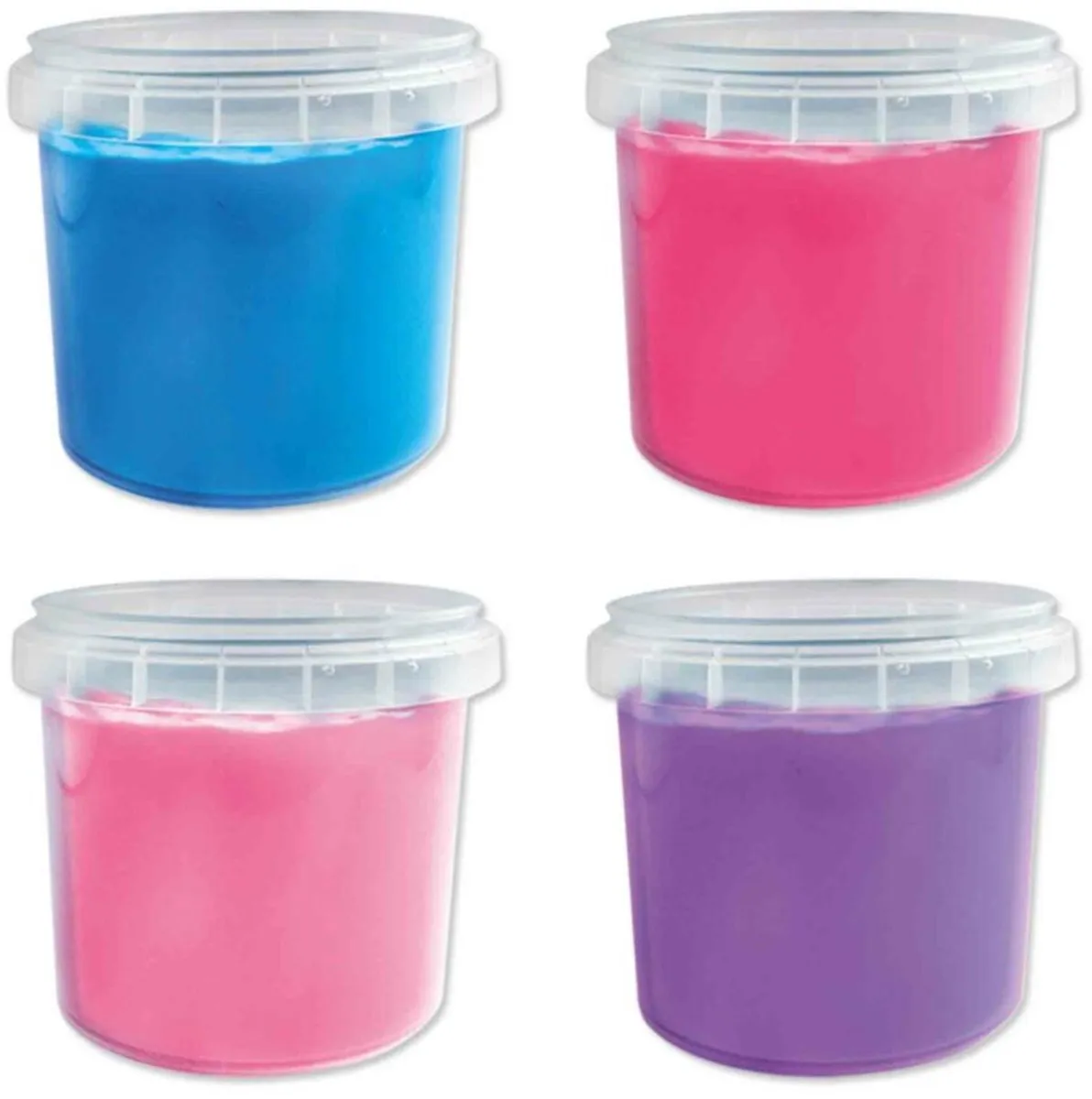 SES Creative Vingerverf Trendy 4x110ml - Pastel Roze/Fel Roze/Lichtblauw/Paars