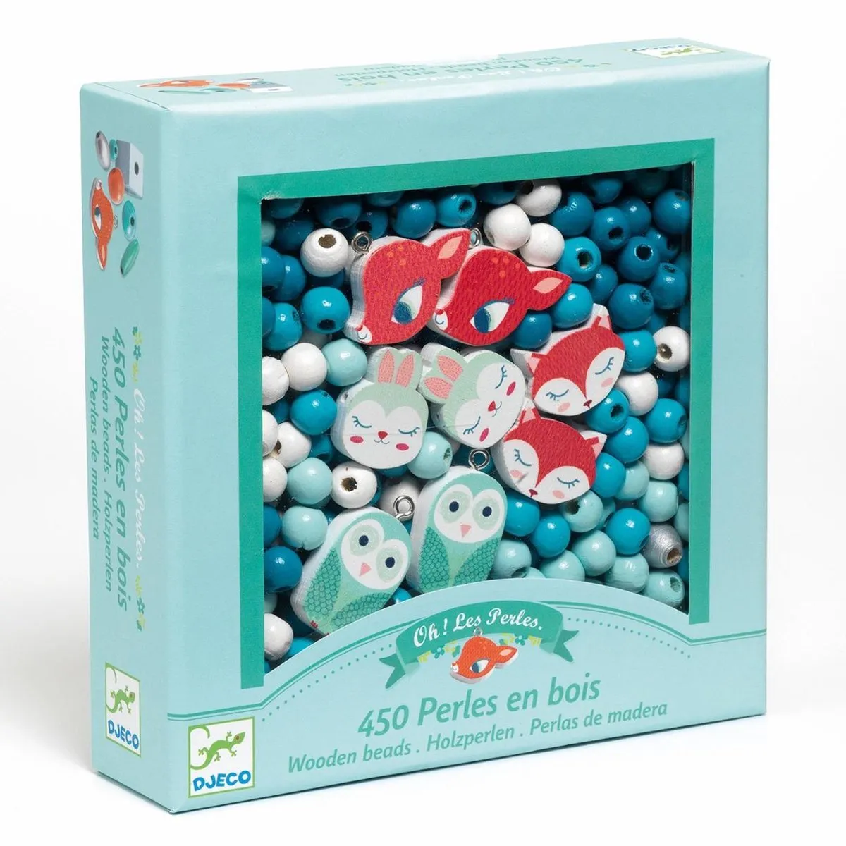 Djeco Houten Parels Kleine Diertjes Multicolor - 450 Stuks
