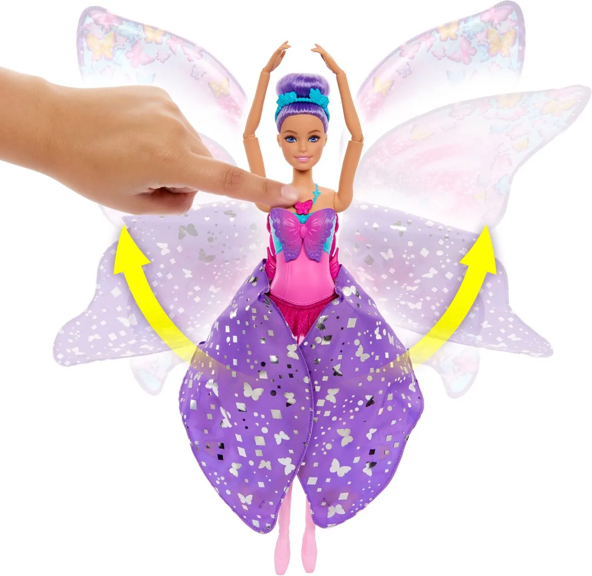 Barbie Dans- en Fladderpop HXJ10 - Magische Vlindervleugels Multicolor