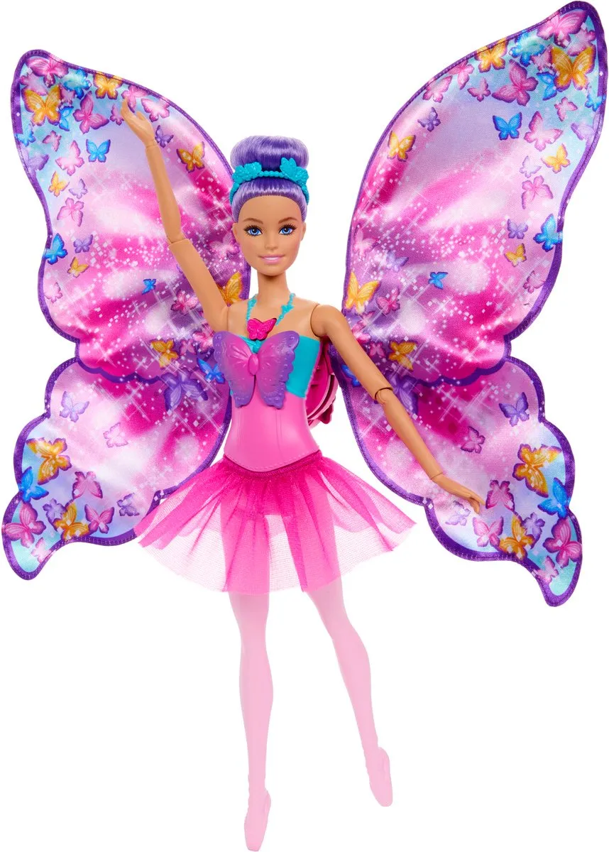 Barbie Dans- en Fladderpop HXJ10 - Magische Vlindervleugels Multicolor