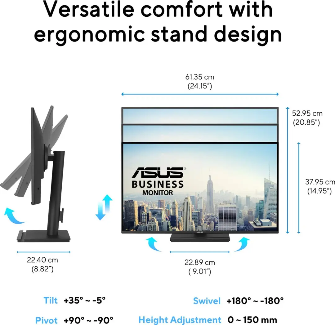ASUS VB27AQ QHD Monitor 27" - 1ms - Hoogteverstelbaar - afbeelding 6 van 6