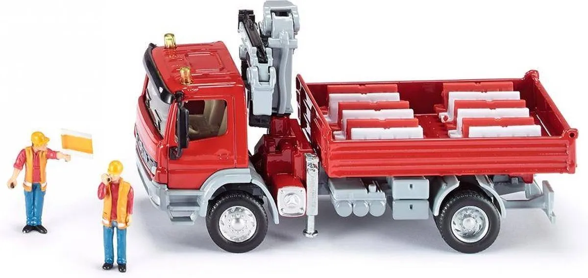 SIKU 3534 Mercedes Altego met Kraan 1:50 - Rood