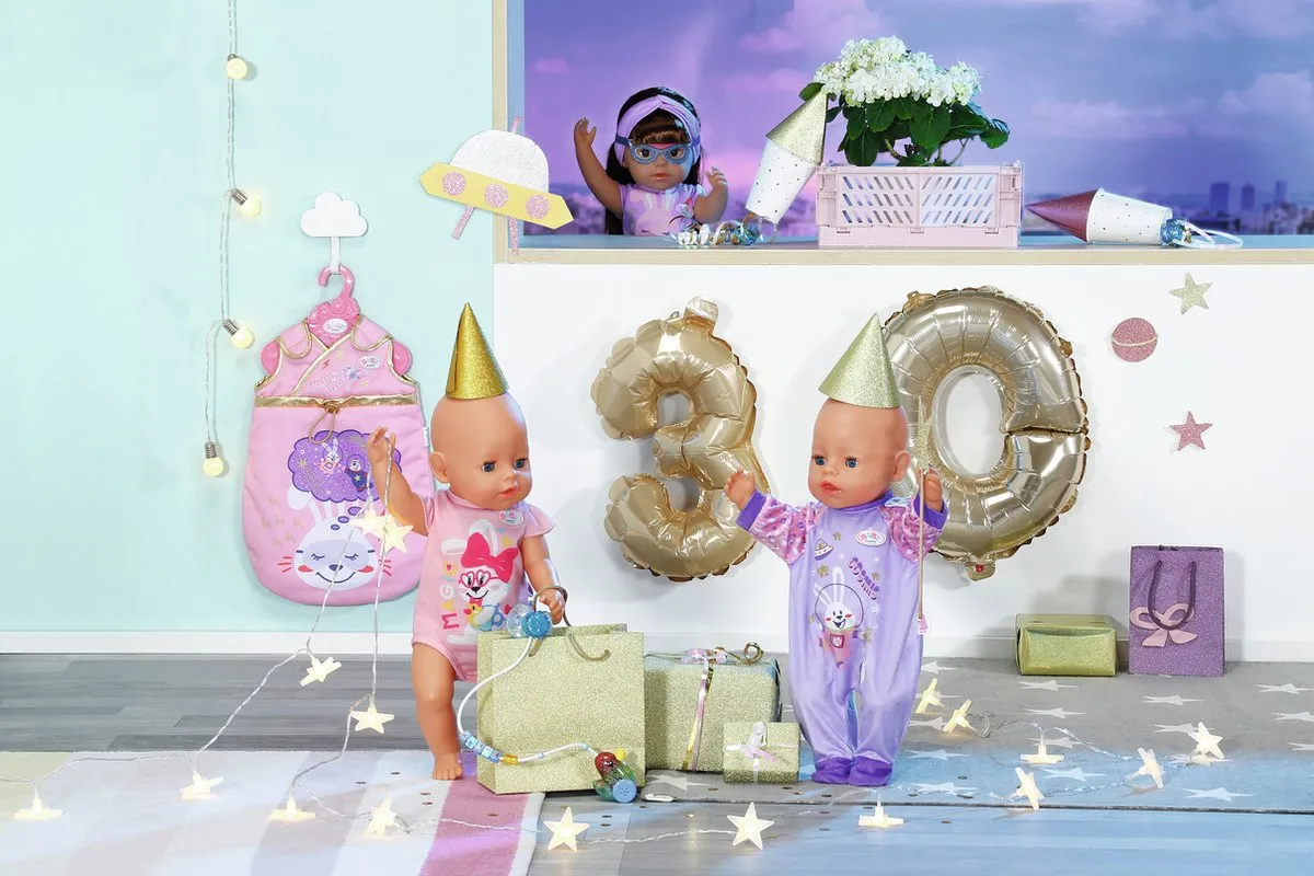 Baby Born Happy Birthday Romper 36 - Blauw