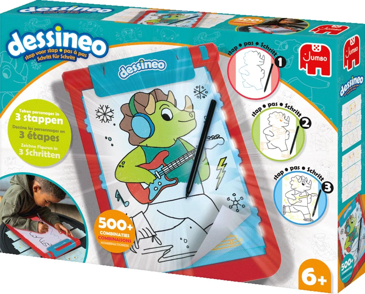 Jumbo Dessineo Characters Tekenset - Lichttafel met sjablonen