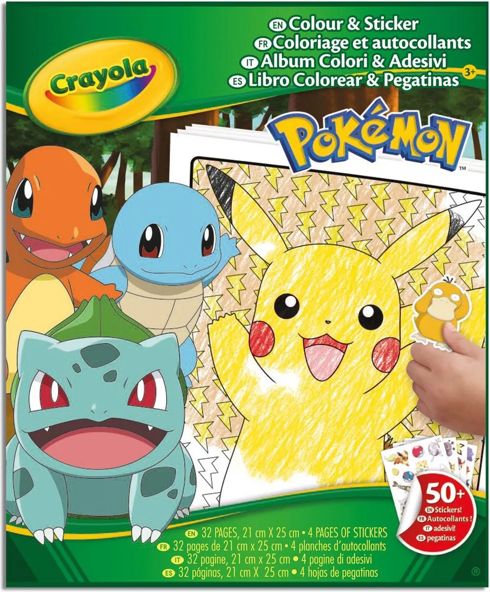Crayola Pokémon Kleurboek - 32 Pagina's + Stickers