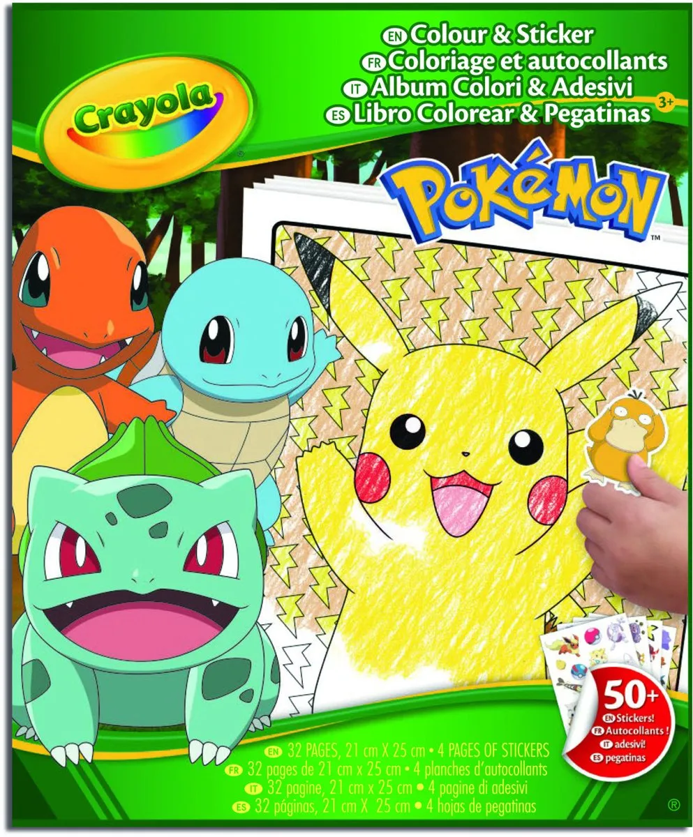 Crayola Pokémon Kleurboek - 32 Pagina's + Stickers