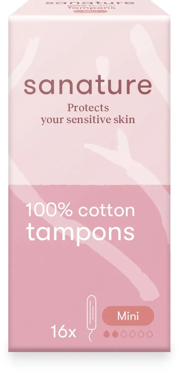 Sanature Tampons Mini 192 Stuks - 100% Katoen