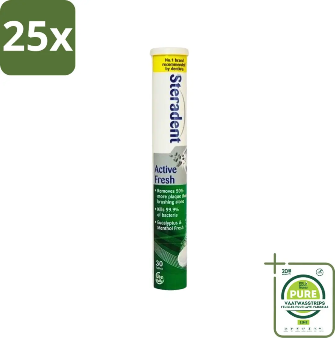 Steradent Active Fresh Reinigingstabletten 30 Stuks