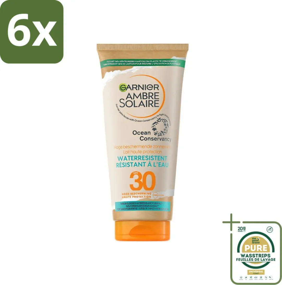 Garnier Ambre Solaire Waterresistente Zonnebrandmelk SPF 30 - 6x175ml