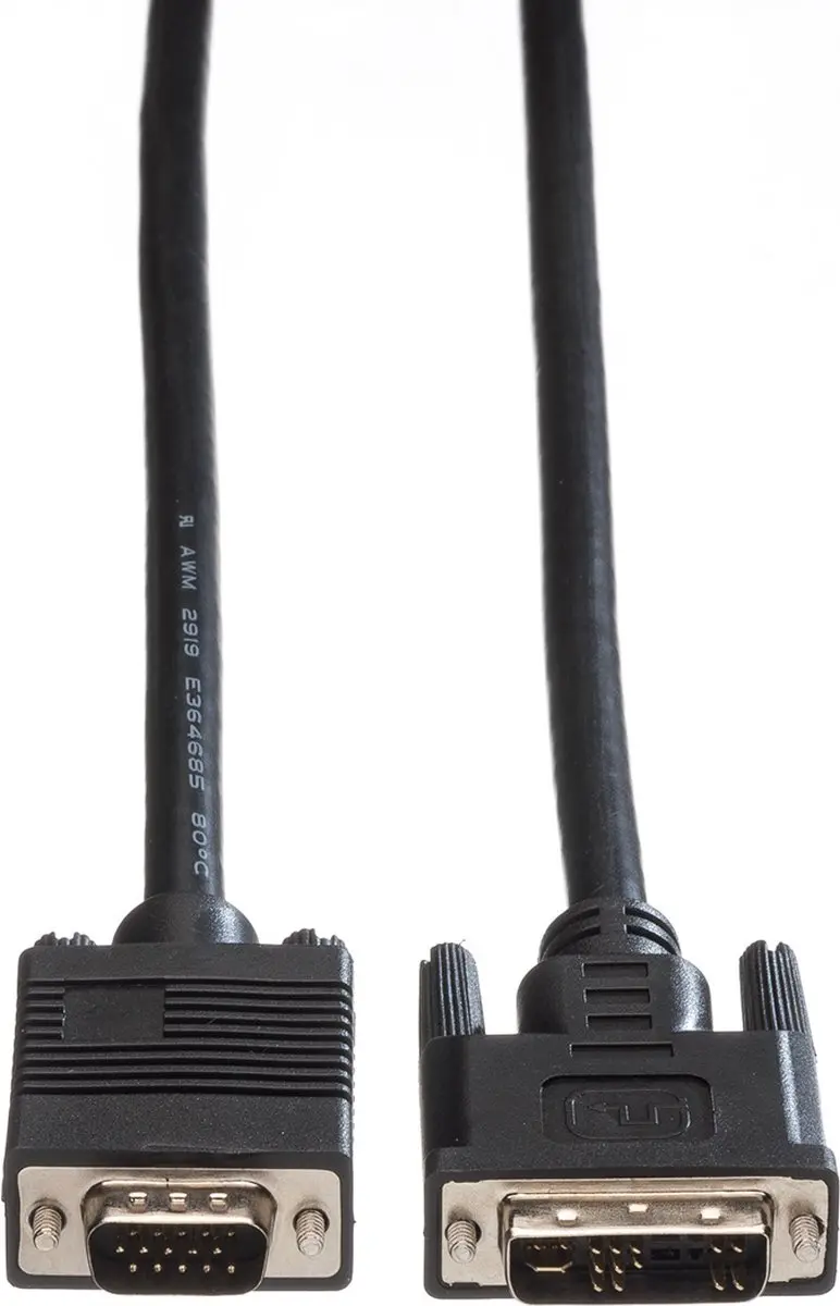 Roline DVI-VGA Kabel HD15 M/M 3m - Zwart - afbeelding 6 van 6
