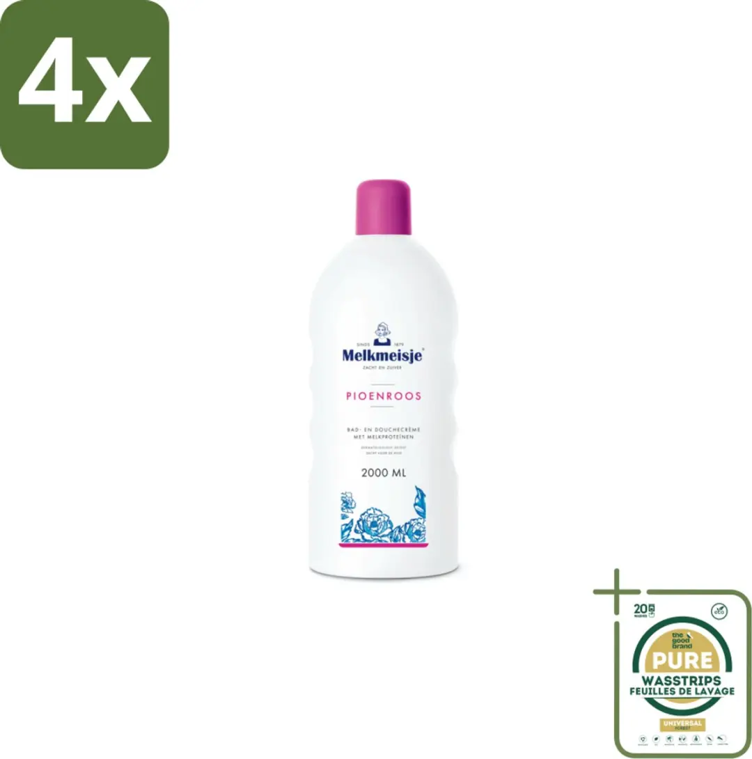 Melkmeisje Bad en Douche Crème Pioenroos 2000ml