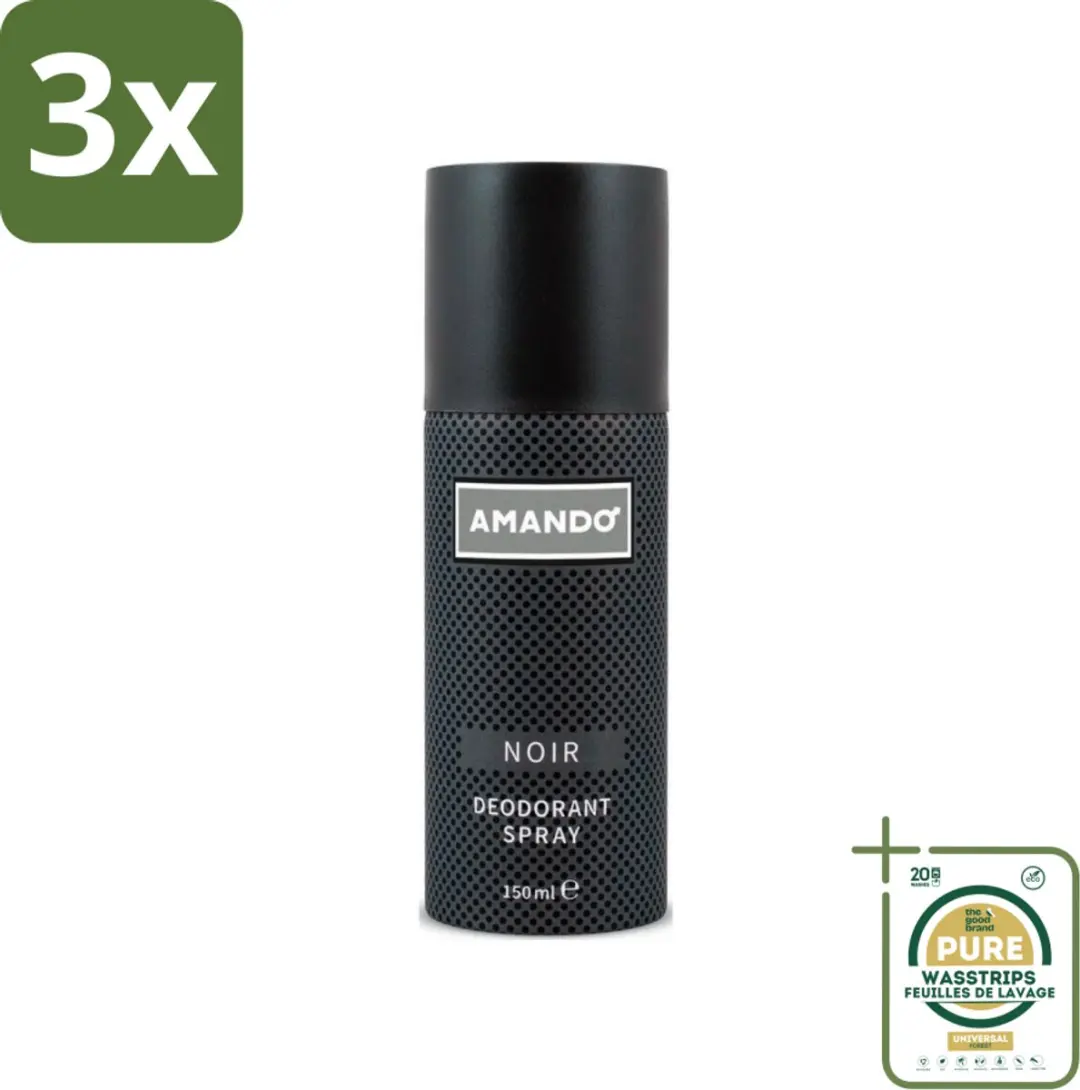 Amando Noir Deodorant Spray 450ml - 3 Stuks