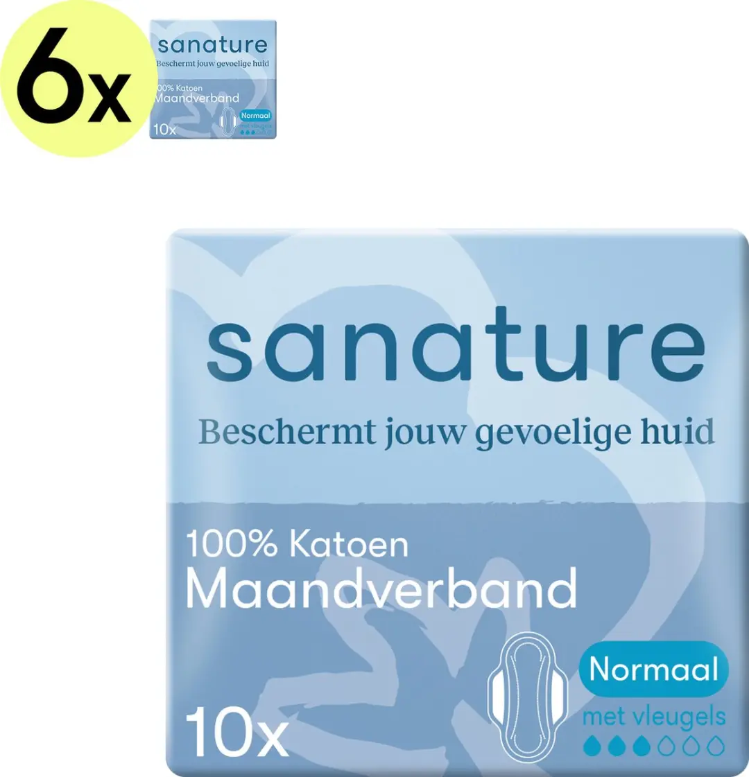 Sanature Maandverband Normaal Blauw - 60 Stuks