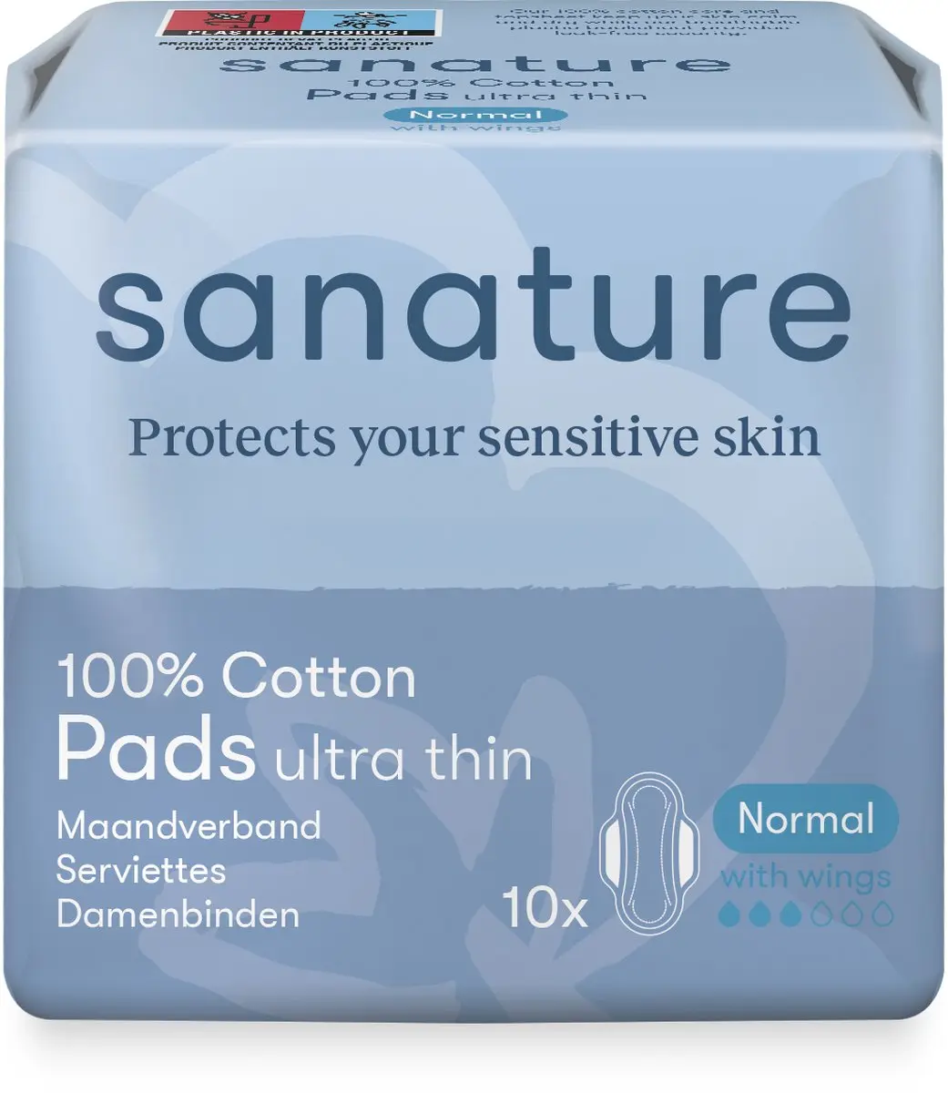 Sanature Maandverband Normaal Blauw - 60 Stuks