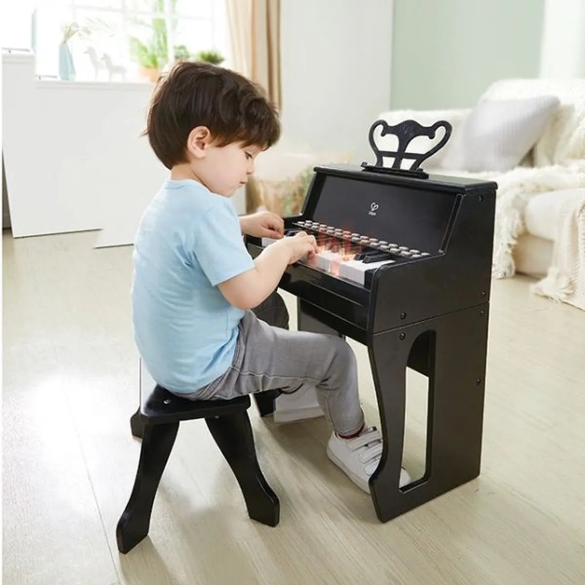 Hape Leuchttasten-Piano met Krukje - 4x AA - Multicolor