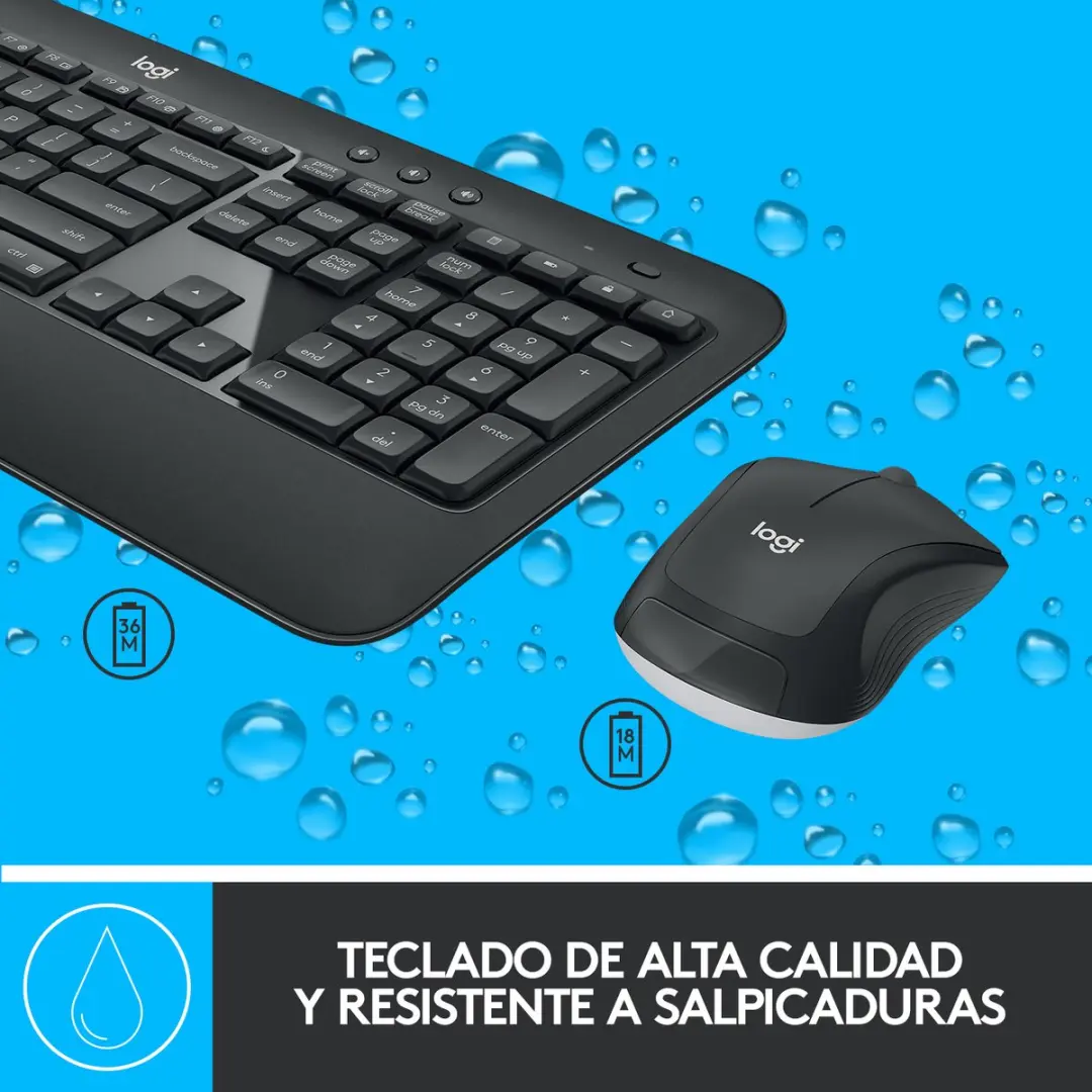 Logitech MK540 Draadloos Toetsenbord & Muisset - QWERTY ES - Zwart - afbeelding 6 van 6