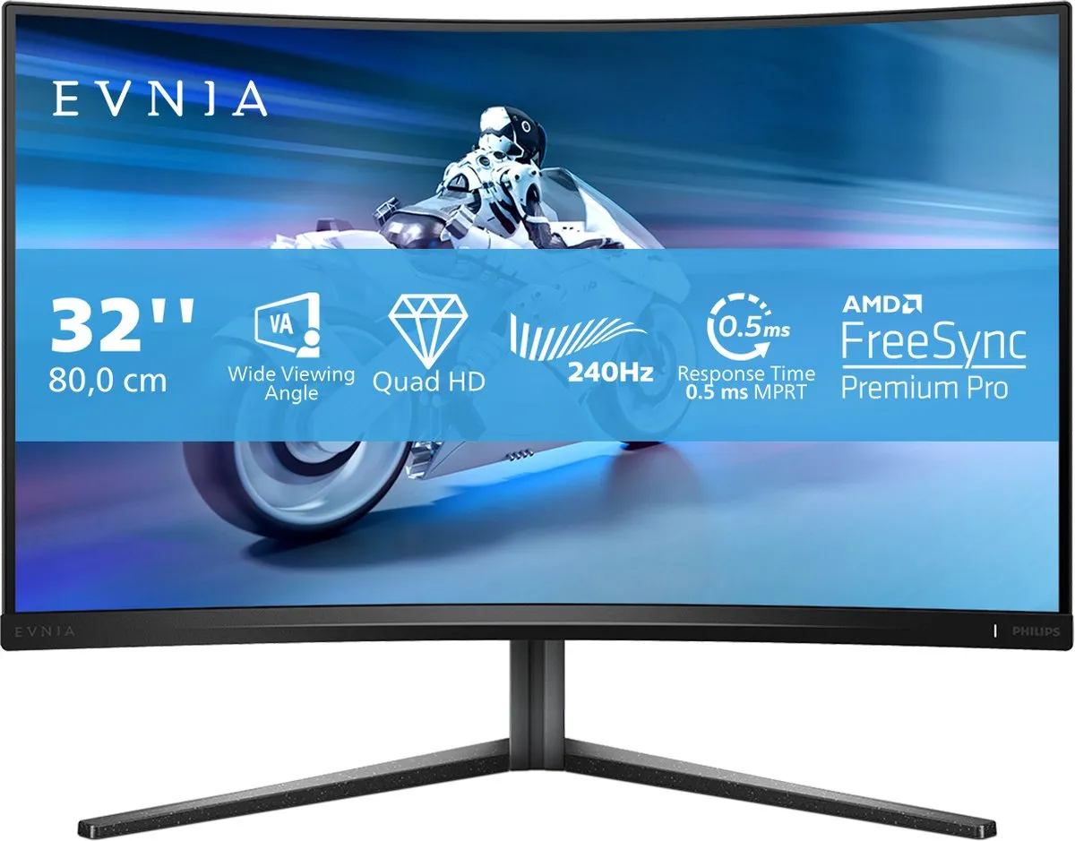 Philips Evnia 32M2C5500W Curved Gaming Monitor 240Hz - 32 Inch