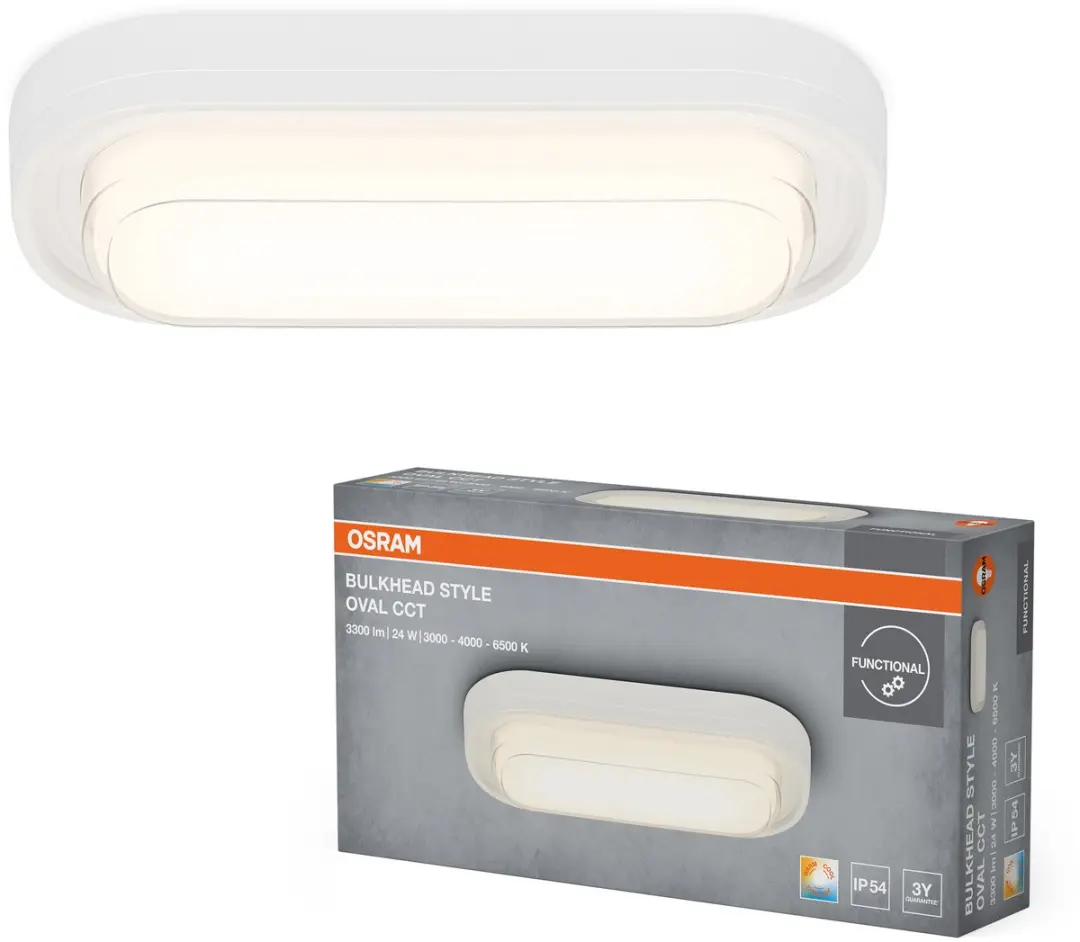 Osram LED Bulkhead Style Oval 24W CCT Plafondlamp - 2100 Lm - Wit - afbeelding 4 van 4