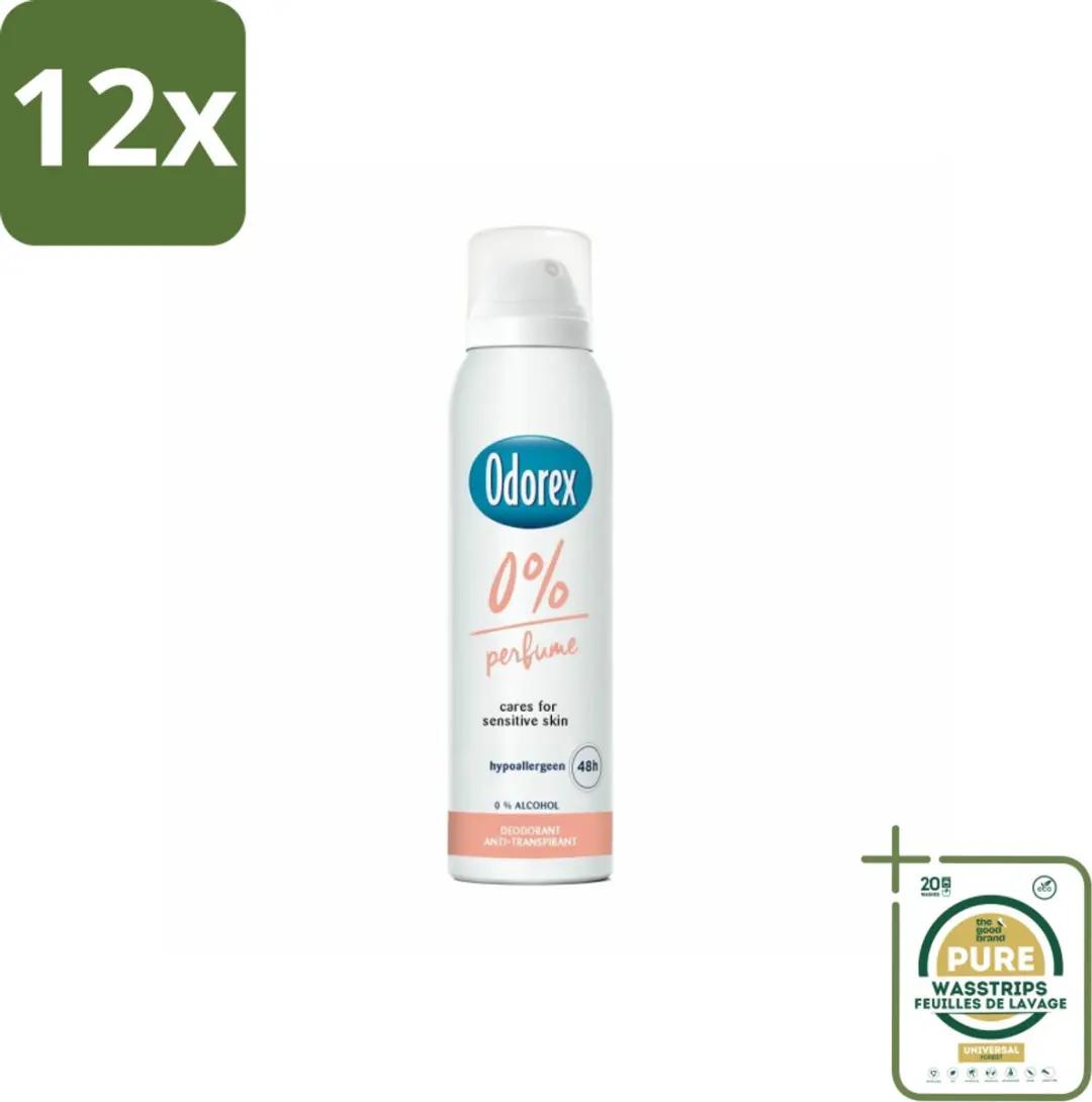 Odorex Deodorant Spray 0% Parfum 150ml - 12 Stuks