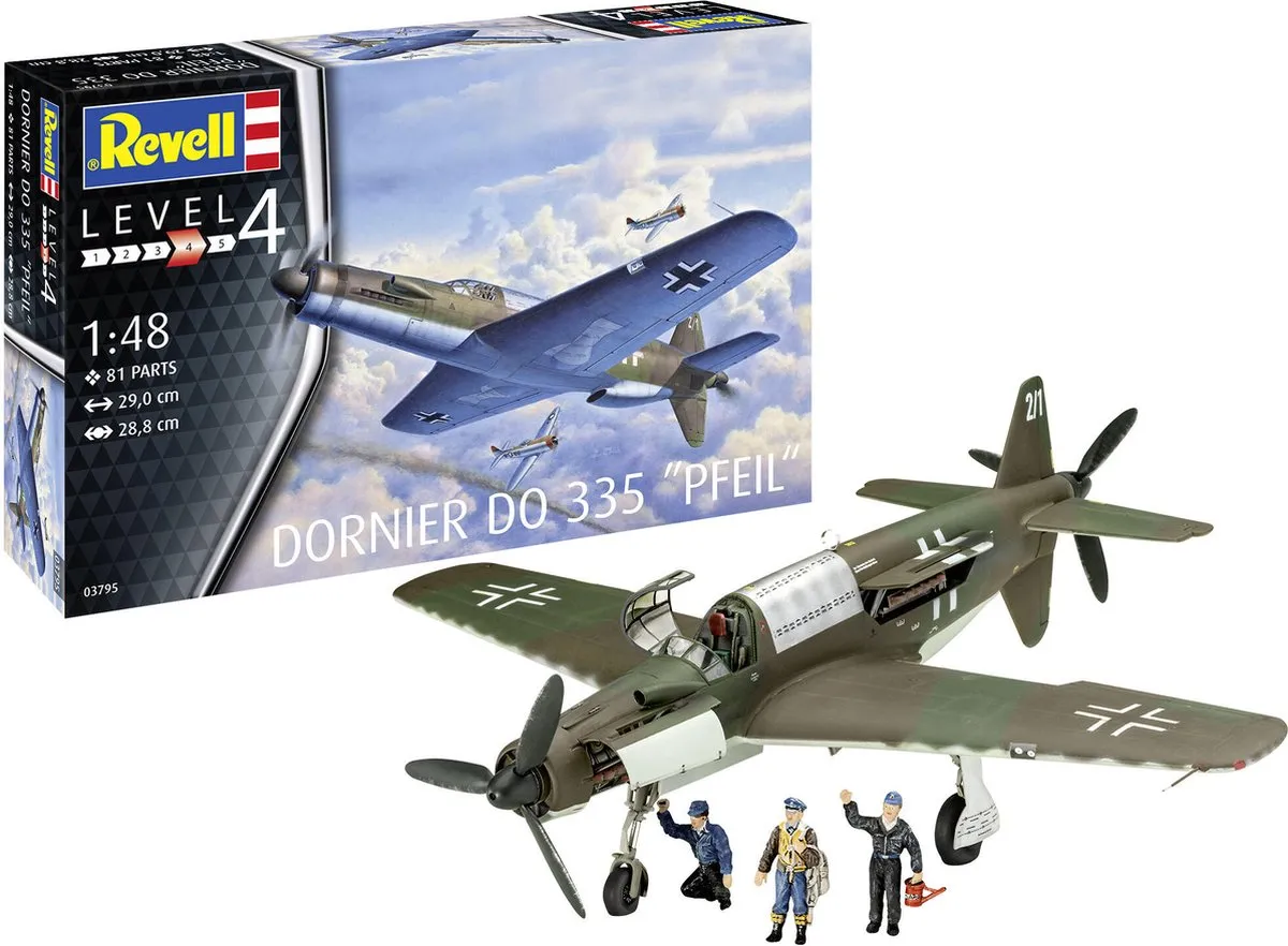 Revell 03795 Dornier Do 335 Pfeil Modelbouwpakket - 1:48 - Multi
