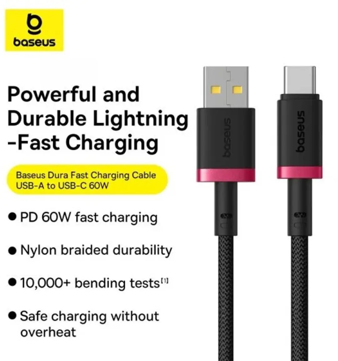 Baseus P10377802U01-01 USB-C Kabel 1m - 60W - Zwart