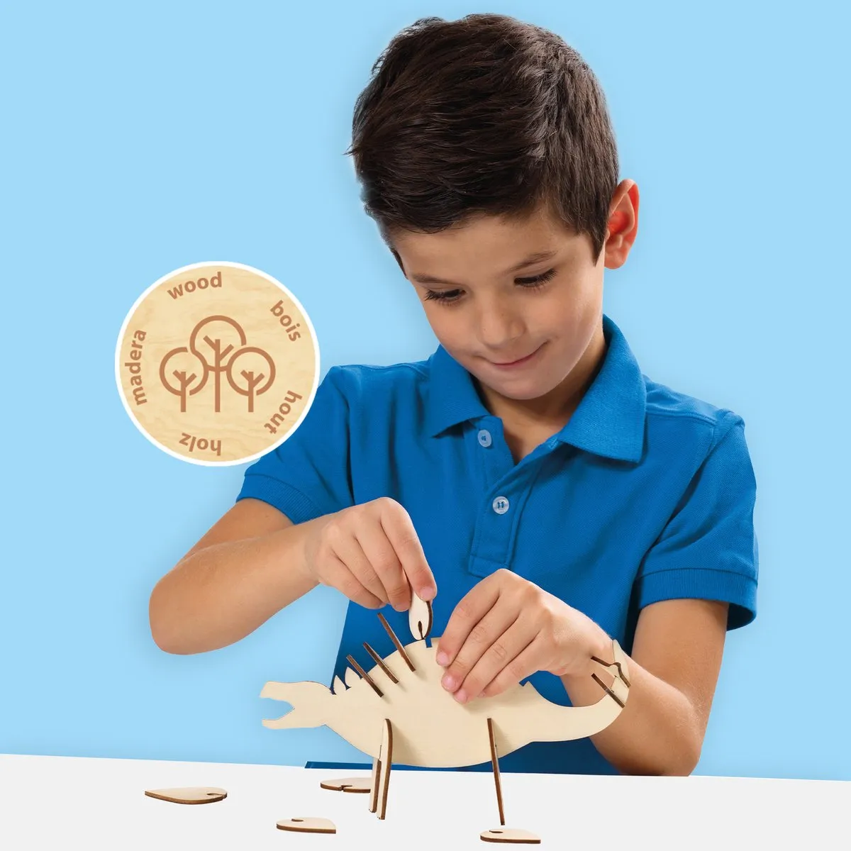 SES Creative Houten Dino Glow-in-the-Dark Knutselset - 11-delig